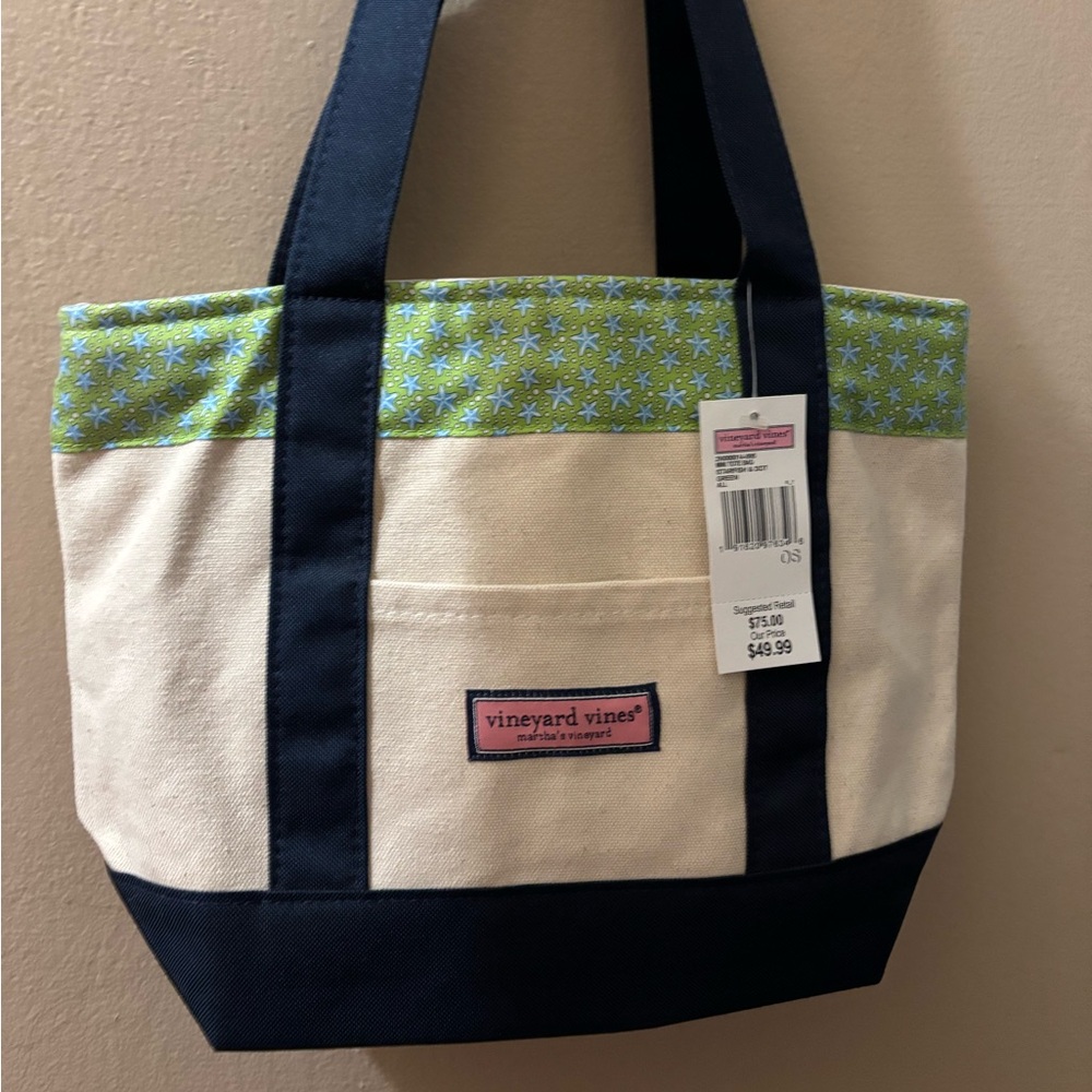 Vineyard Vines Mini Tote- Starfish & Dots BNWT